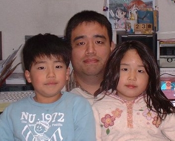 My Picture with MON(son) and YUMEKO(daughter)