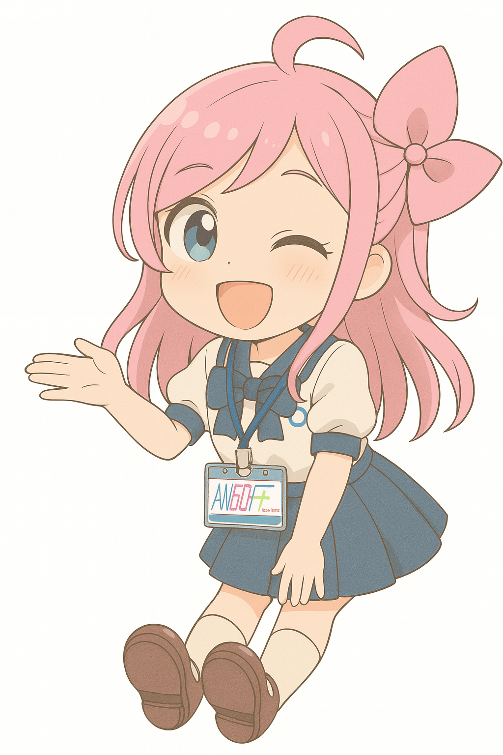 スタッフ章を付けたピロ子